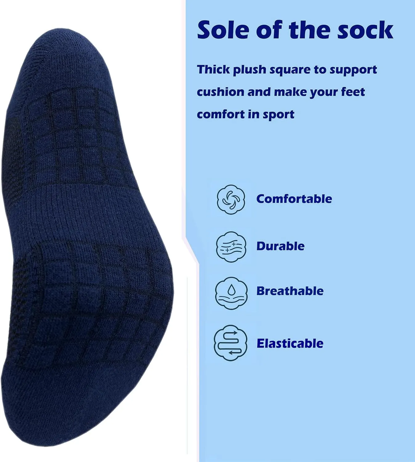 4Pairs Socks Sport Running Calf Socks Performance Cushioned Breathable Crew Socks for Men Women