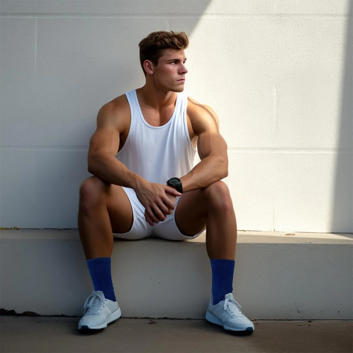 4Pairs Socks Sport Running Calf Socks Performance Cushioned Breathable Crew Socks for Men Women