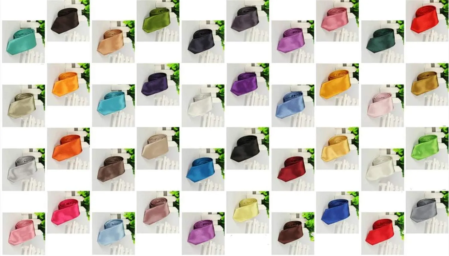 Andongnywell Men's and Women's Classic Solid Color Slim Tie Neckties Skinny Woven Ties Multicoloured Necktie