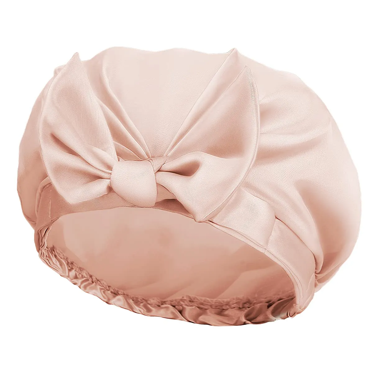Auban Shower Cap Reusable,Ribbon Bow Bath Cap Oversized Large Design with Waterproof Exterior for All Hair Lengths,Great for Girls Spa Home Use,Hotel and Hair Salon (Blue Triangle)