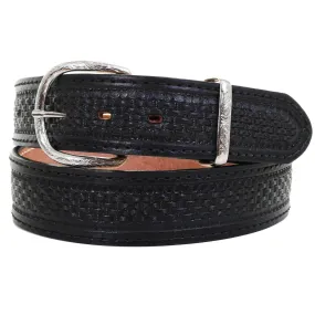 B620 - Black Basket Weave Tooled Belt