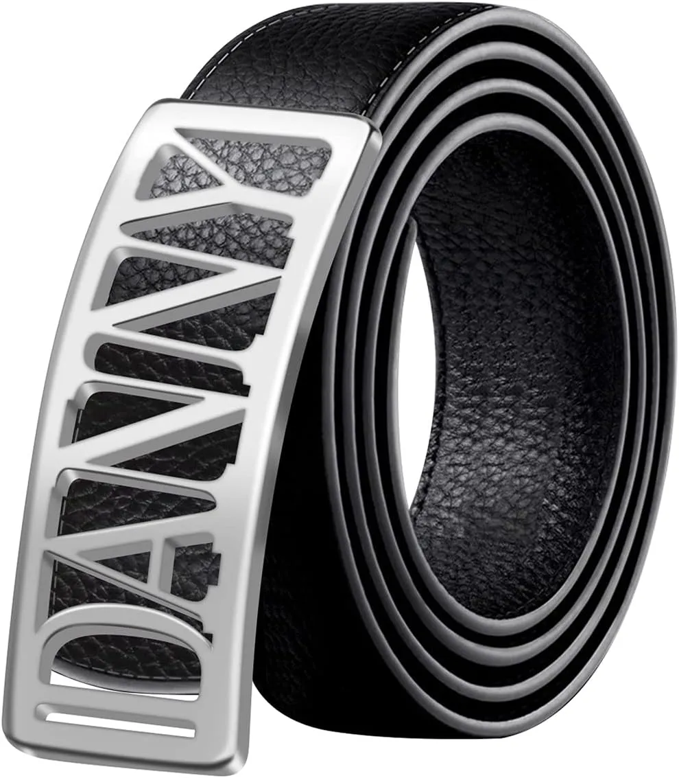 BAUMA AUTO Mens Leather Belt Personalized Customed Classic Concealed Carry EDC Belt Men's Fashion Dress Belt