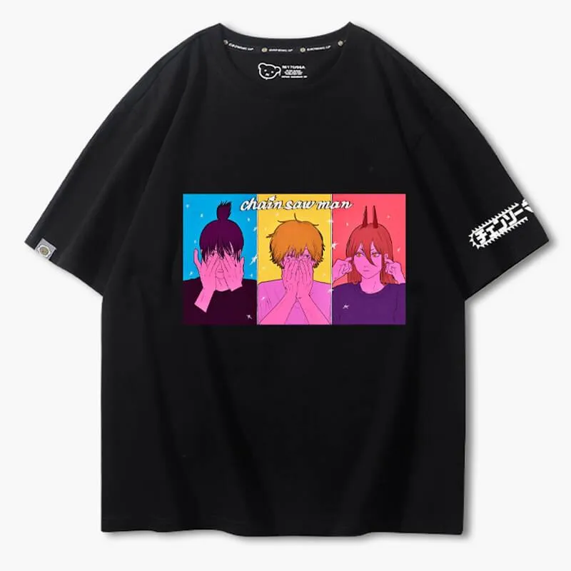 Chainsaw Man Trio Three Wise Monkeys T-Shirt