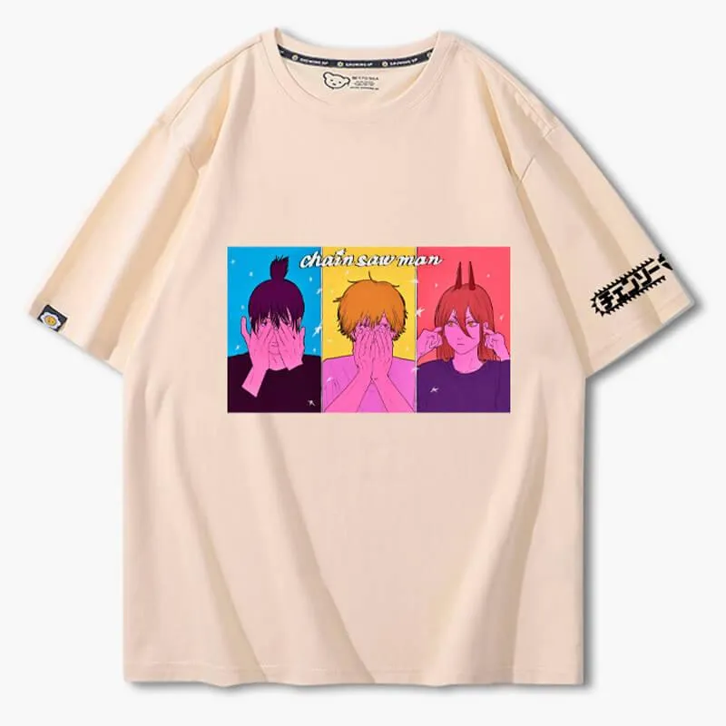 Chainsaw Man Trio Three Wise Monkeys T-Shirt