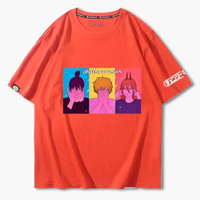 Chainsaw Man Trio Three Wise Monkeys T-Shirt