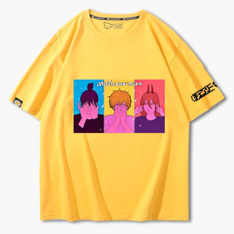 Chainsaw Man Trio Three Wise Monkeys T-Shirt