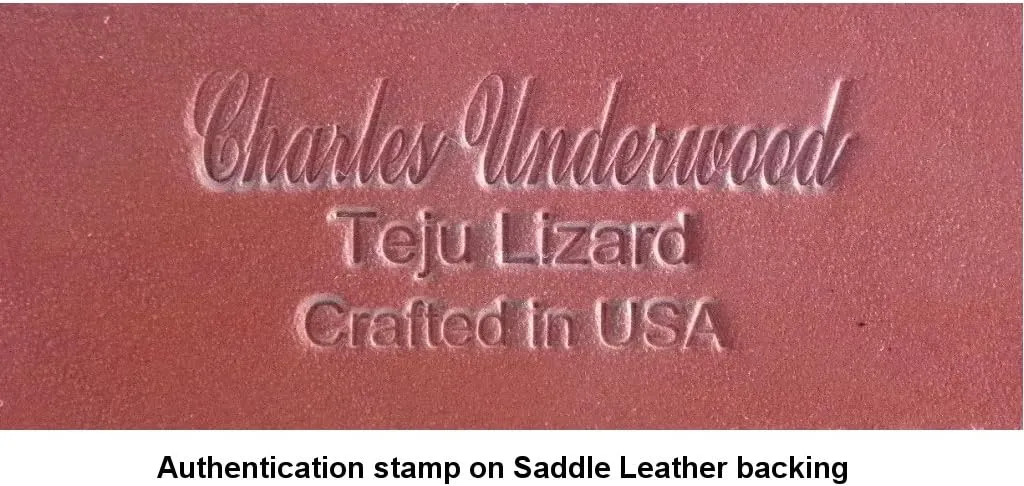 Charles Underwood Genuine Teju Lizard 1-3/16" Belt 2 Classic Buckles