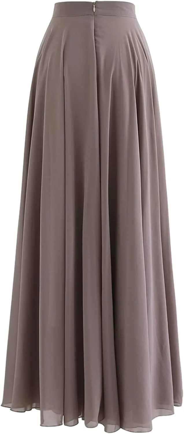 CHICWISH Women's Timeless Favorite Chiffon Maxi Prom Party Skirt