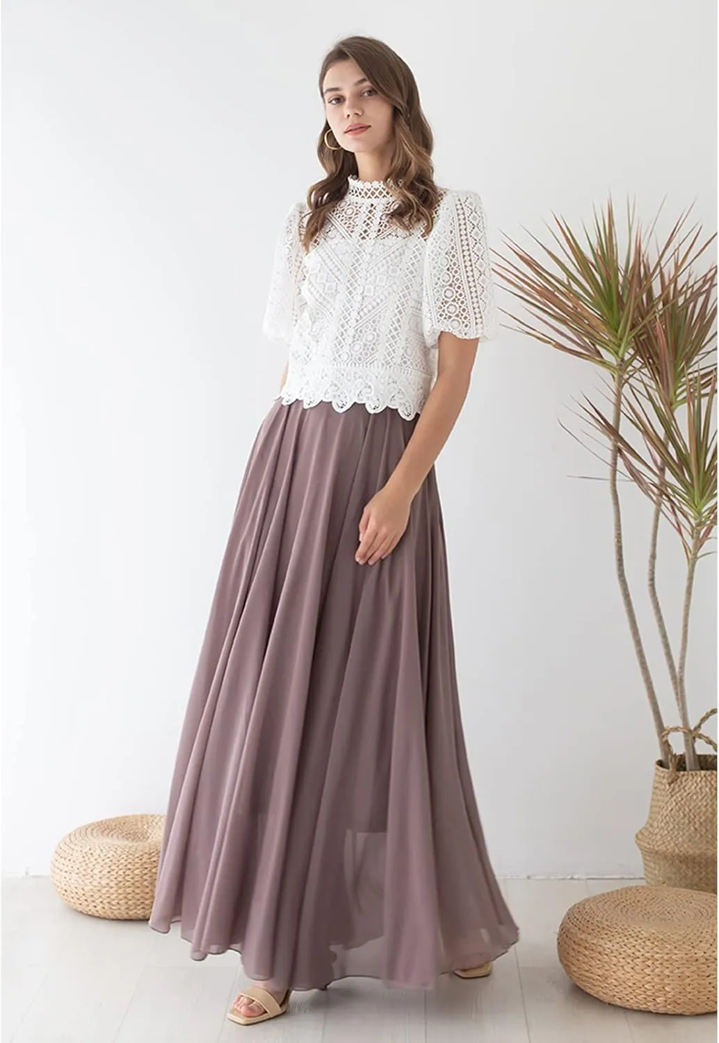 CHICWISH Women's Timeless Favorite Chiffon Maxi Prom Party Skirt