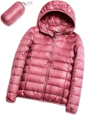 COTECRAM Women 2023 Trendy Puffer Jacket Hooded Warm Lightweight Zip Up Packable Quilted Coat Outerwear Casual Winter Clothes