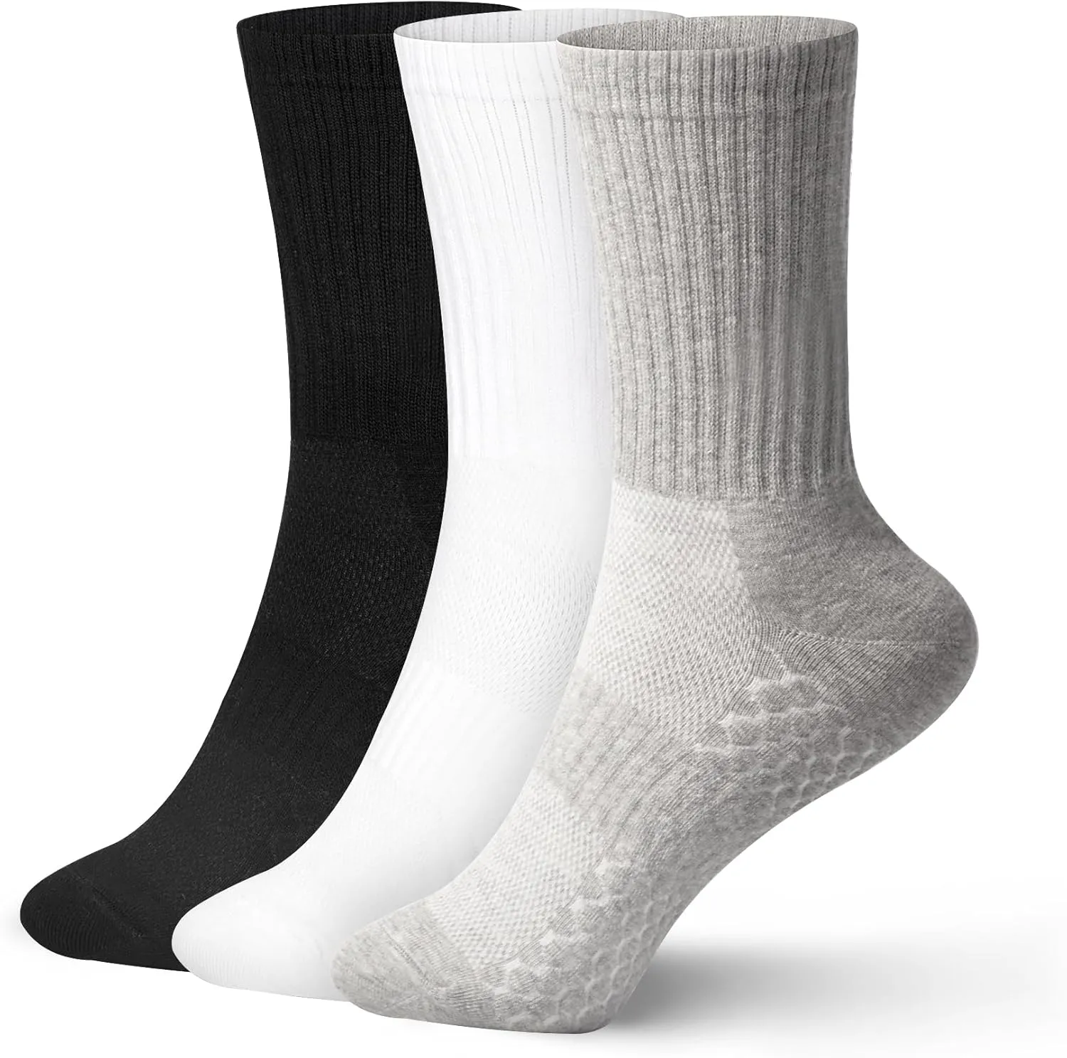 Crew Socks for Women Performance Cushioned Breathable Athletic Sock Sport Running Socks 3 Pairs