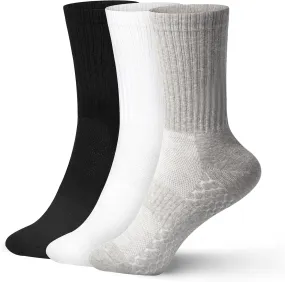 Crew Socks for Women Performance Cushioned Breathable Athletic Sock Sport Running Socks 3 Pairs