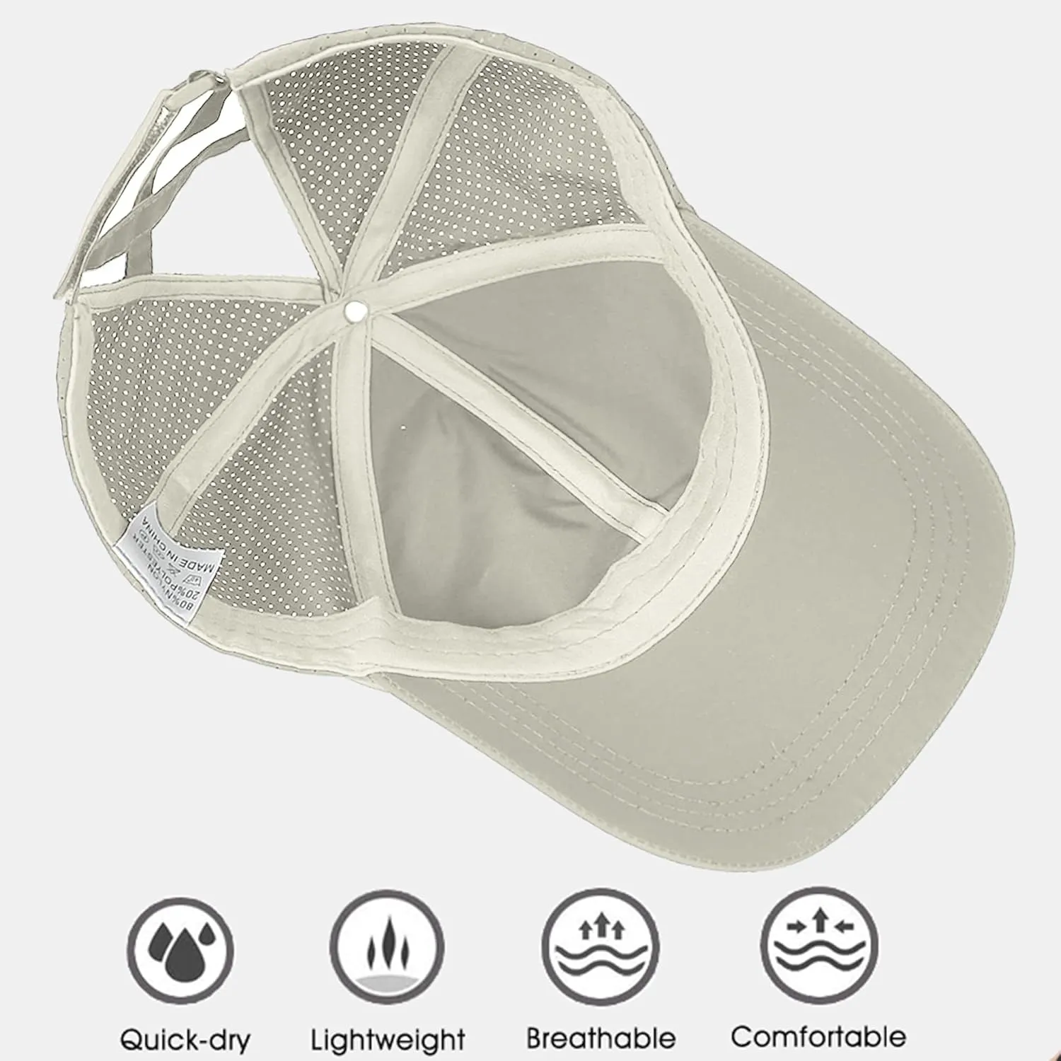 Criss Cross Ponytail Baseball Cap for Women Adjustable High Messy Bun Trucker Hats Quick Drying Mesh PonyCap