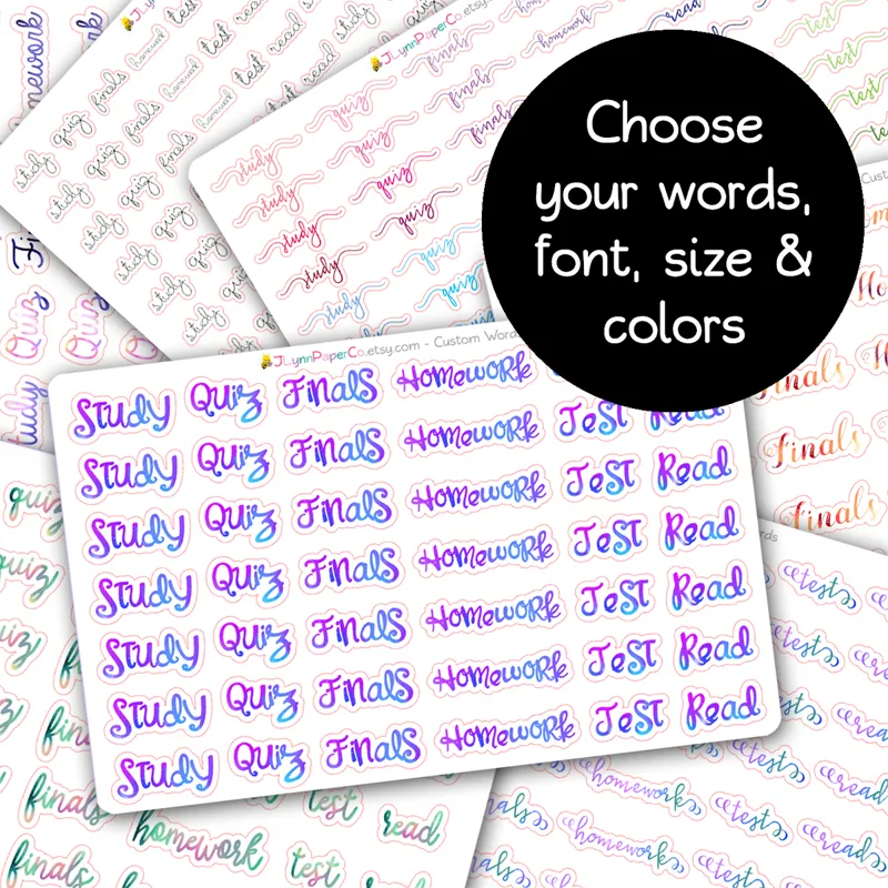 Custom Word Stickers
