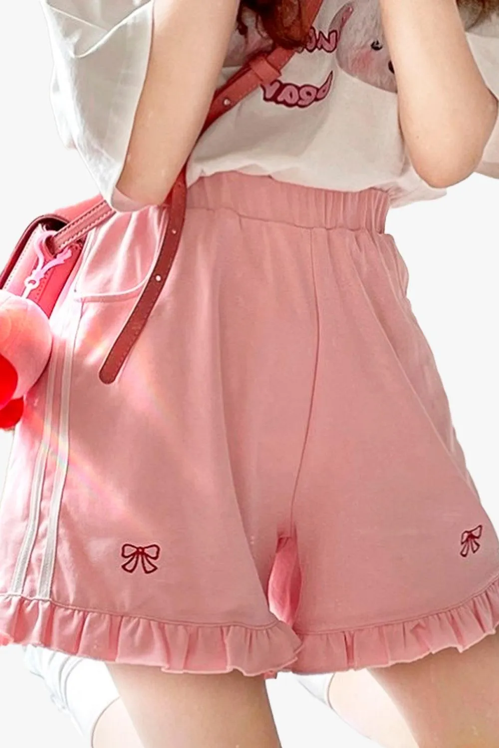 Cute Bows Pastel Pink Softie Shorts