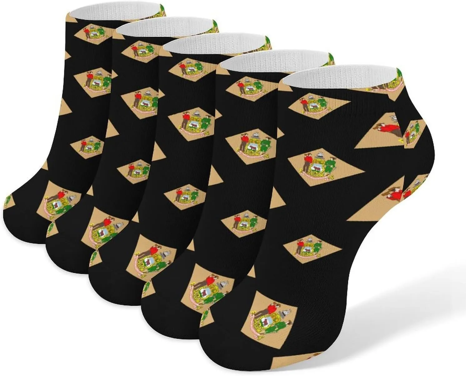 Delaware State 5 Pairs Ankle Socks Low-Cut Non Slip Athletic Running Flat Sock for Men And Women