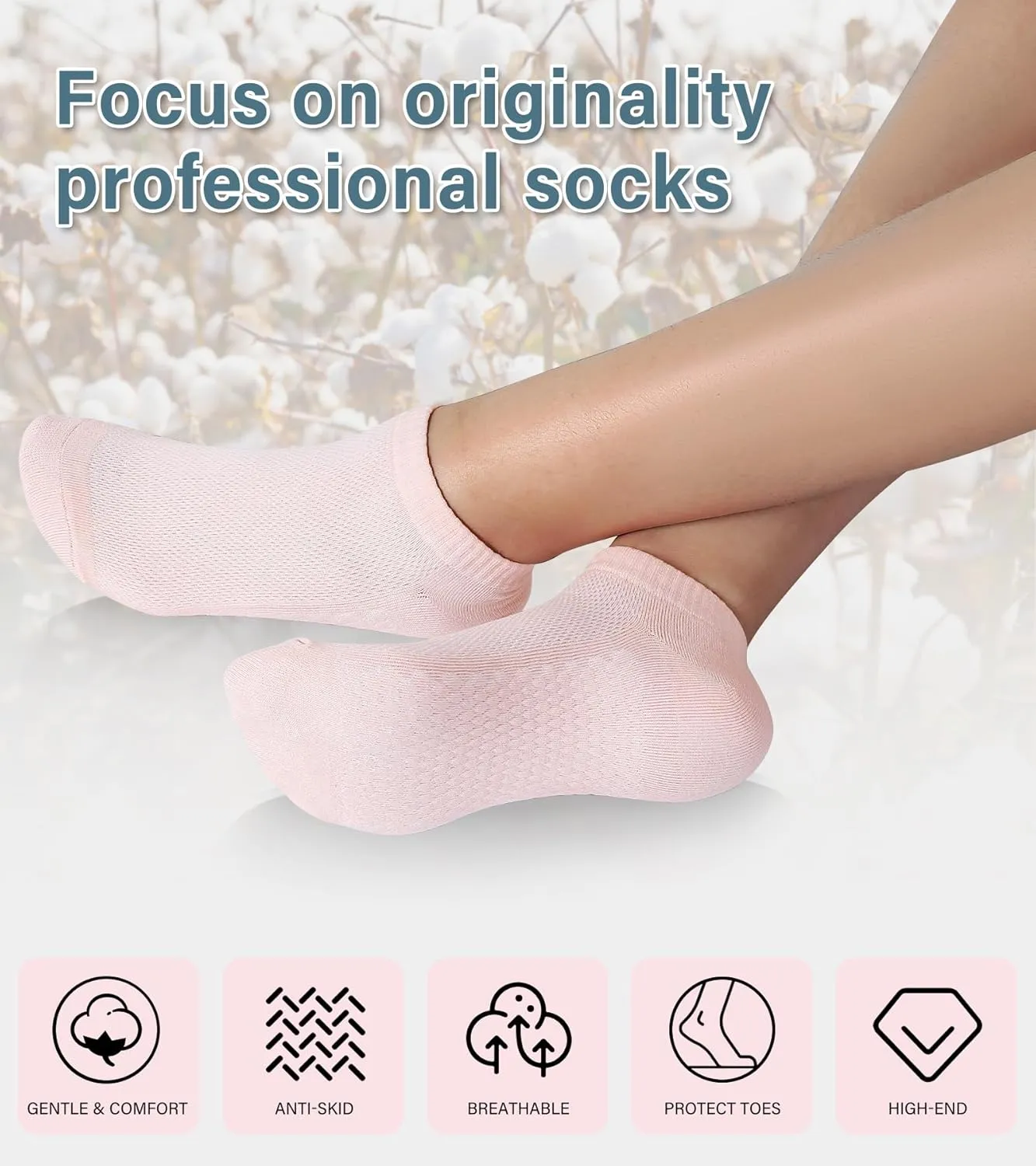 DIBAOLONG Ankle Socks for Women Running Athletic Low Cut No Show Socks Cotton Cushioned 3 Pair