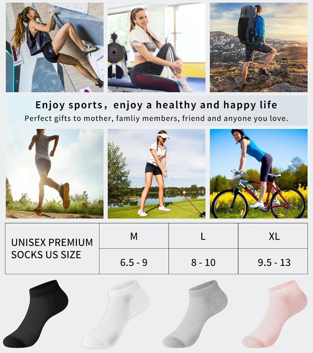 DIBAOLONG Ankle Socks for Women Running Athletic Low Cut No Show Socks Cotton Cushioned 3 Pair