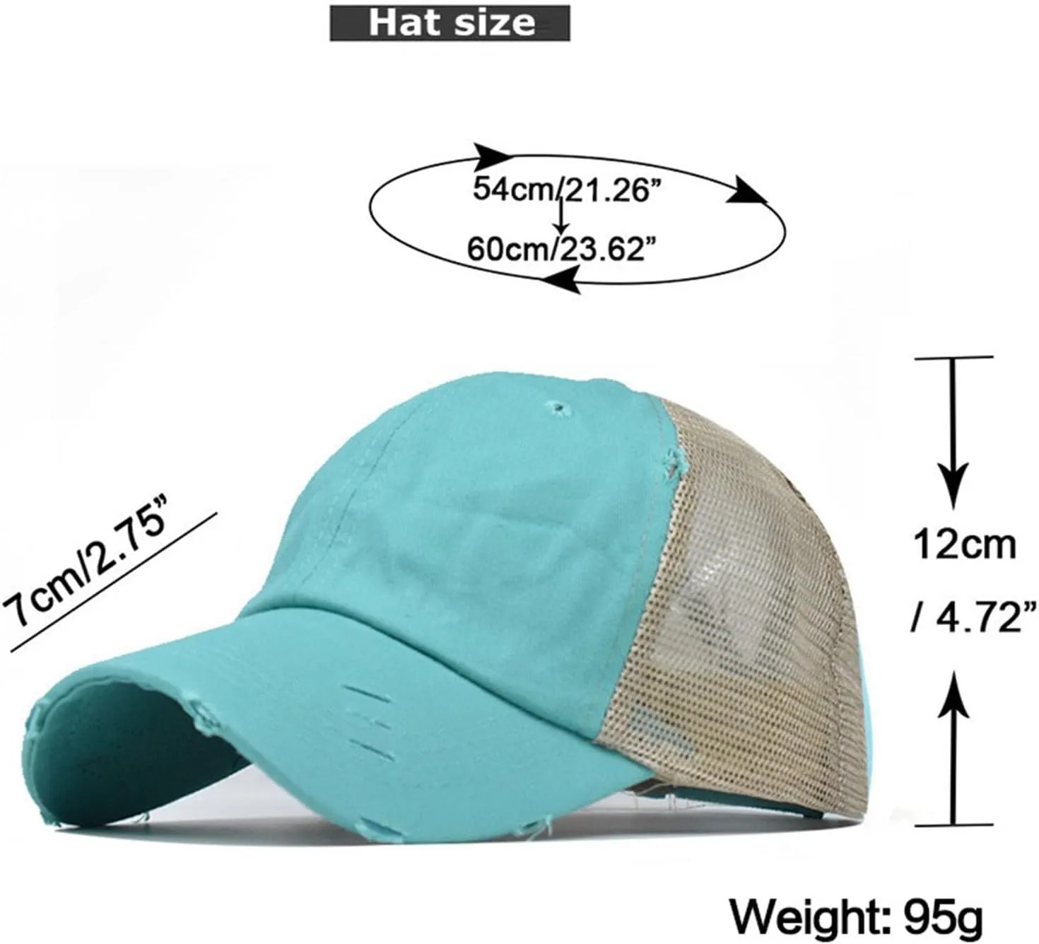 Fashion Style Ponytail Top Hats for Women Baseball Caps High Messy Bun Caps Ponycaps Dad Hats