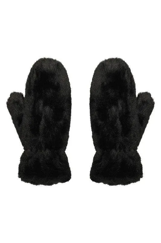 Faux Fur Mitten Gloves