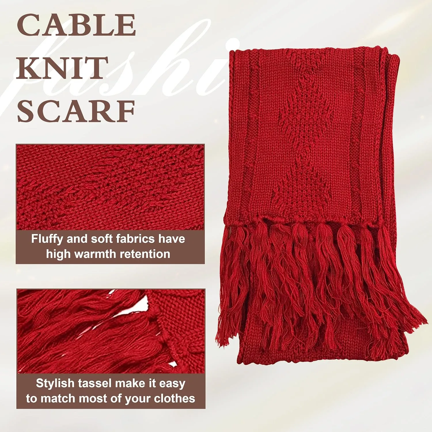 Hat Gloves Scarf Set Women Winter Knit Beanie Hat Touchscreen Gloves Long Scarve 3 in 1 Set Gift for Women Girls
