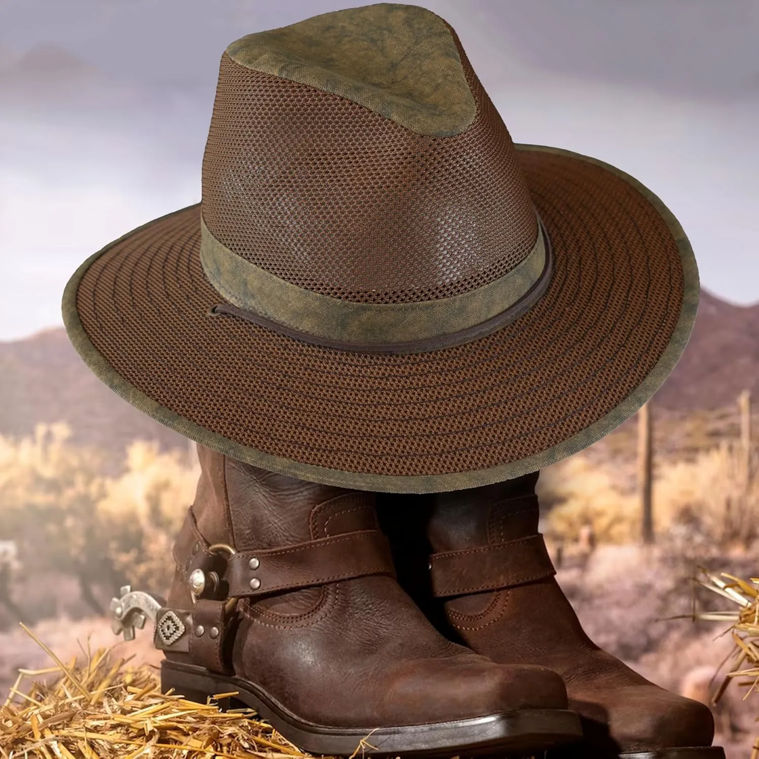 Henschel Aussie Mesh Breezer Hat - Packable Sun Protection for Outdoor Activities. Ideal for Hiking, Fishing & Camping.