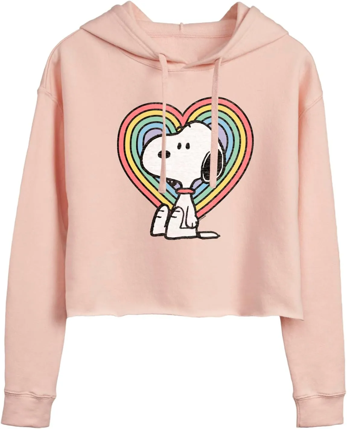 HYBRID APPAREL - Peanuts - Snoopy Pastel Heart - Ladies Cropped Hoodie