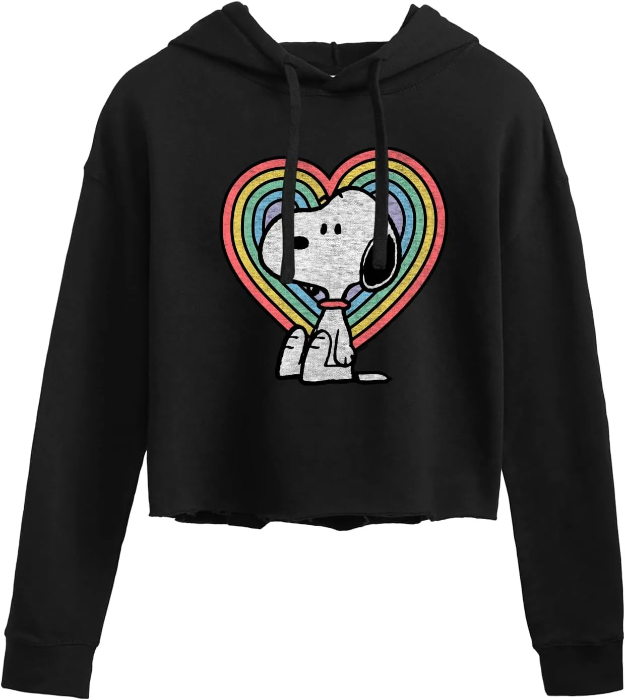 HYBRID APPAREL - Peanuts - Snoopy Pastel Heart - Ladies Cropped Hoodie