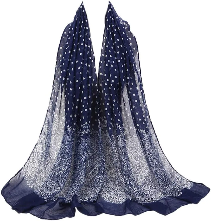 Ladies Women's Lightweight Floral Print Pattern Scarf For Spring Summer Neckerchief Elegant Beach Towel Shawl Wraps