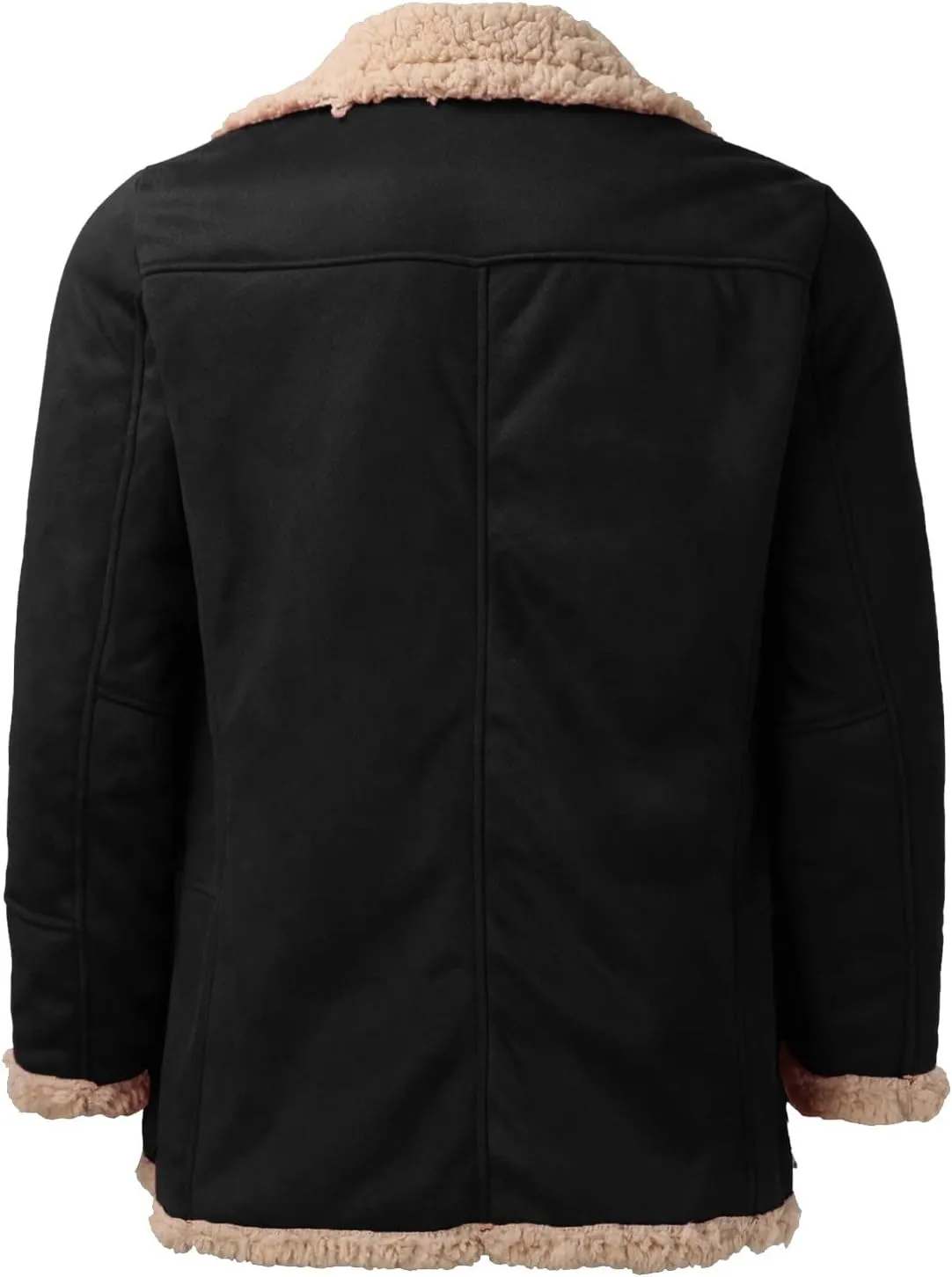LCMTWX Jackets for Men Winter Outerwear Single-breasted Solid Color Lapel Long Sleeve Coat Cardigan Plush Long Coat Mens