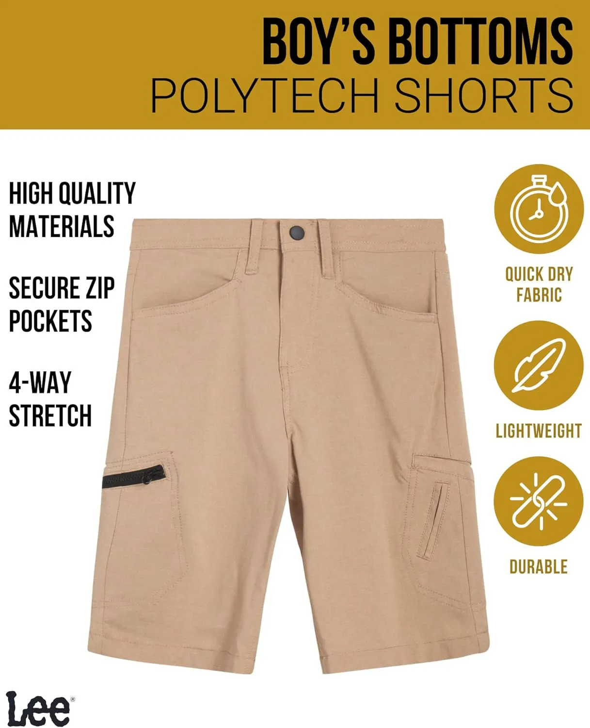 Lee Boys' All Day Multi-Functional Tech Shorts