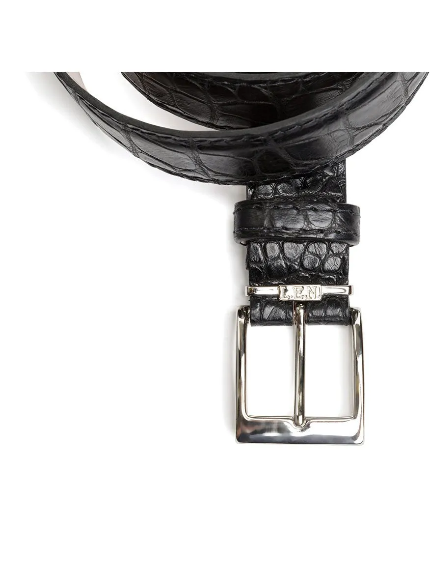 LEN Belts American Alligator Belt in Black