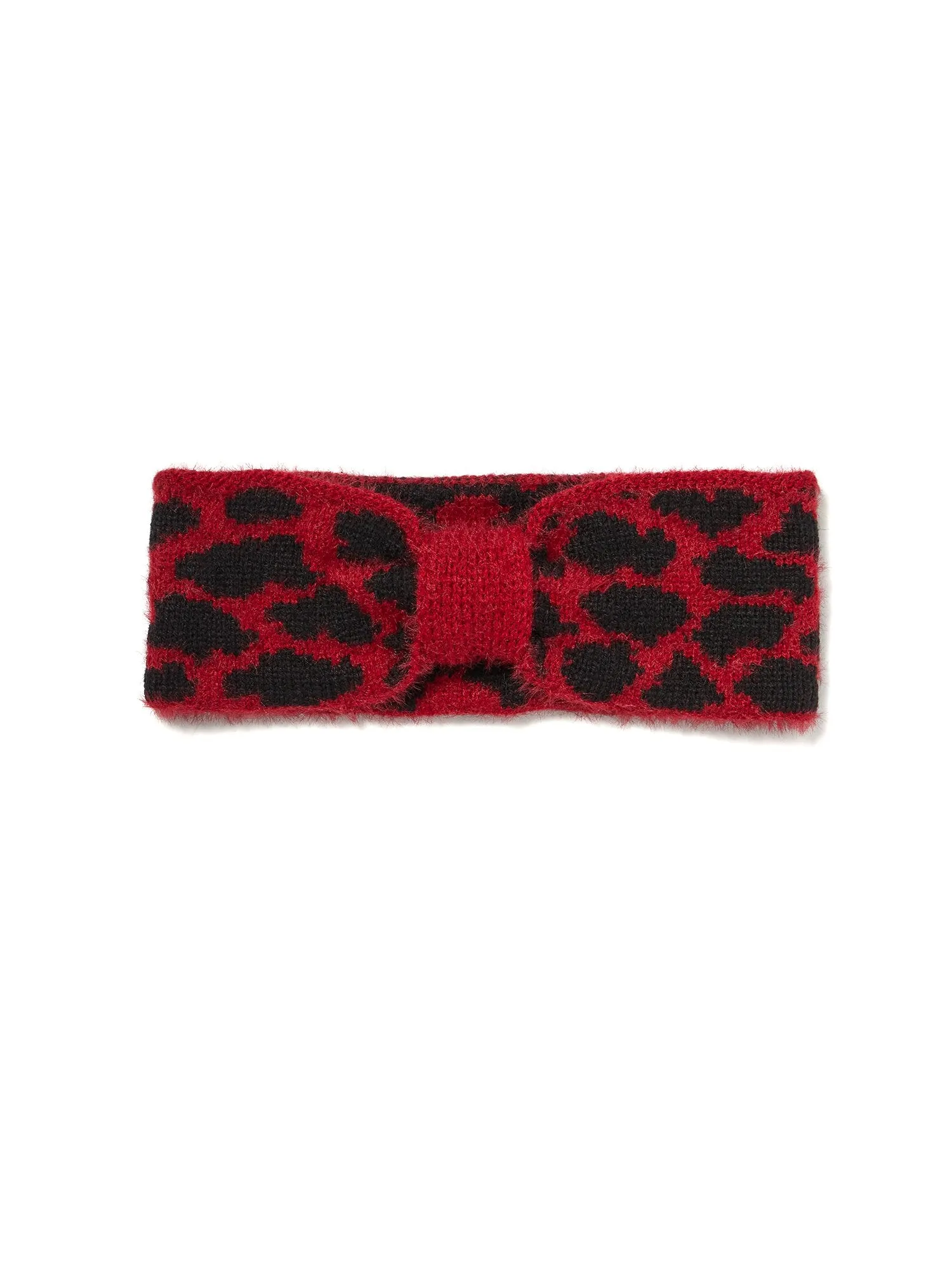 Leopard-Print Knotted-Front Knit Headband