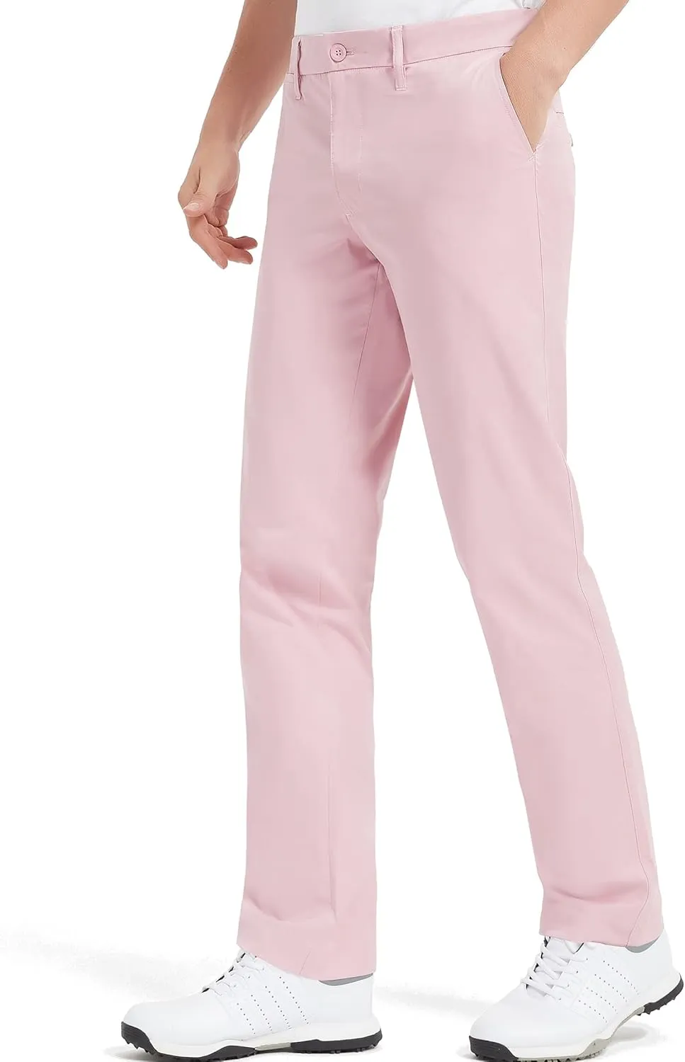 Lesmart Men Golf Pants Expandable Waistband Stretch Breathable Relaxed Fit with Pockets