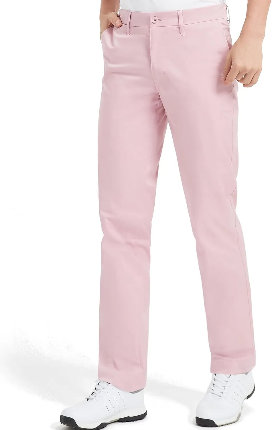 Lesmart Men Golf Pants Expandable Waistband Stretch Breathable Relaxed Fit with Pockets
