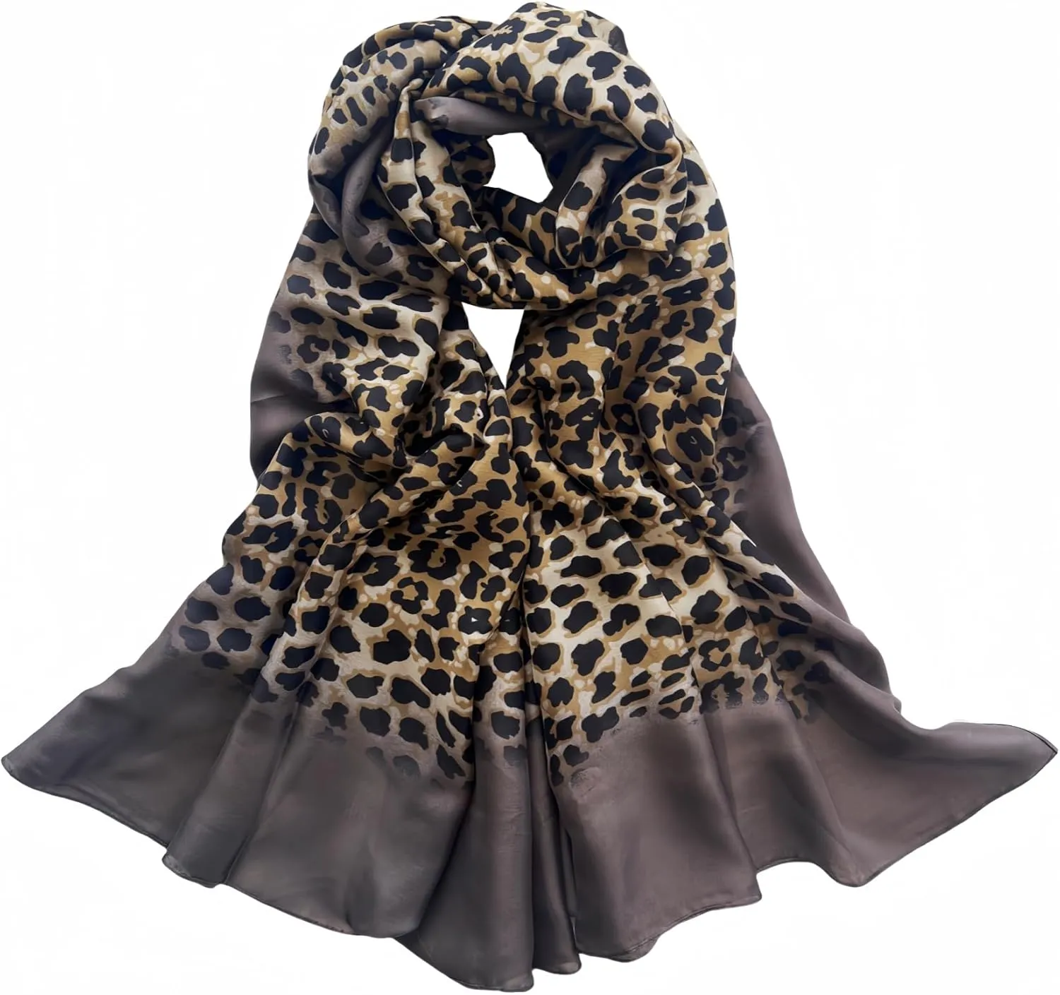 MINIDORA Silk Feeling Lightweight Scarves for Women Long Elegant Floral Pattern Head Wrap Shawls