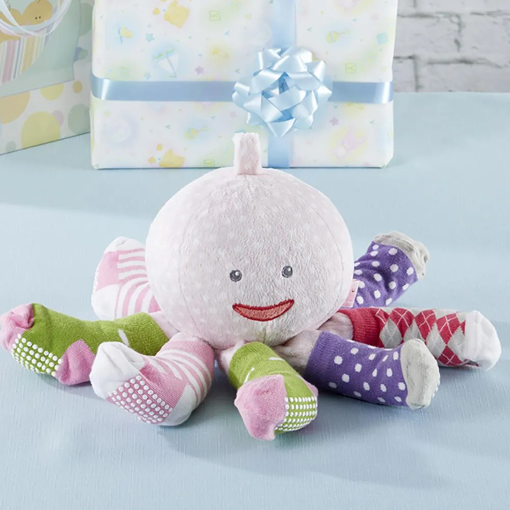 Mrs. Sock T. Pus Plush Octopus with 4 Pairs of Socks (Pink)