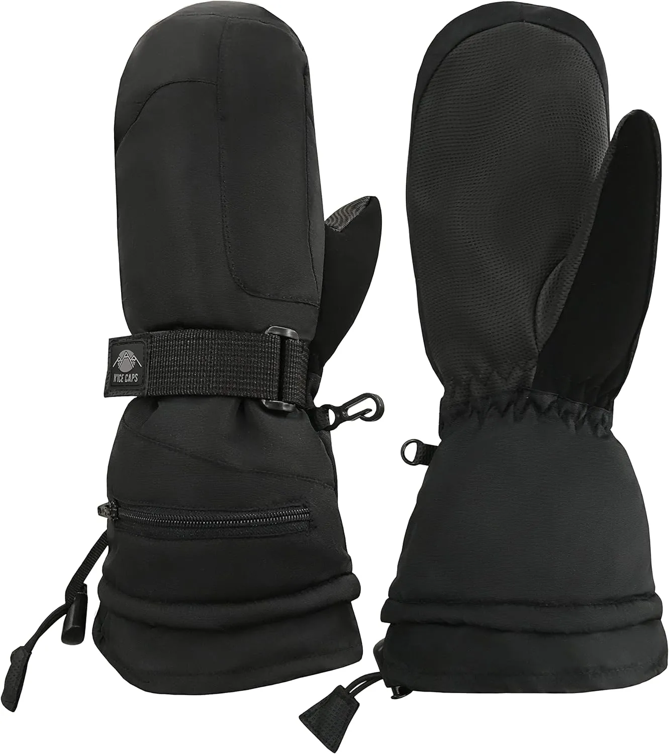 N'Ice Caps Men & Women Mittens Waterproof Snow Gloves 100 Gram Thinsulate Extreme Cold Weather