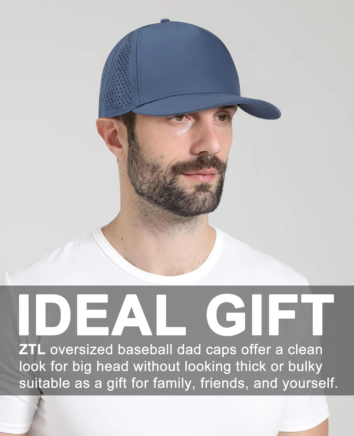 Oversize XL XXL Men Quick Dry Baseball Cap Water-Resistant Performance Laser Cut Mesh Snapback Hat for Big Heads 23.5"-26"