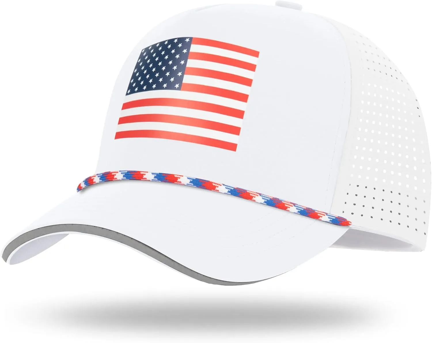 Oversize XL XXL XXXL American Flag Trucker Hat, Waterproof Quick Dry Snapback Hats, Large USA Baseball Cap for Men Big Heads