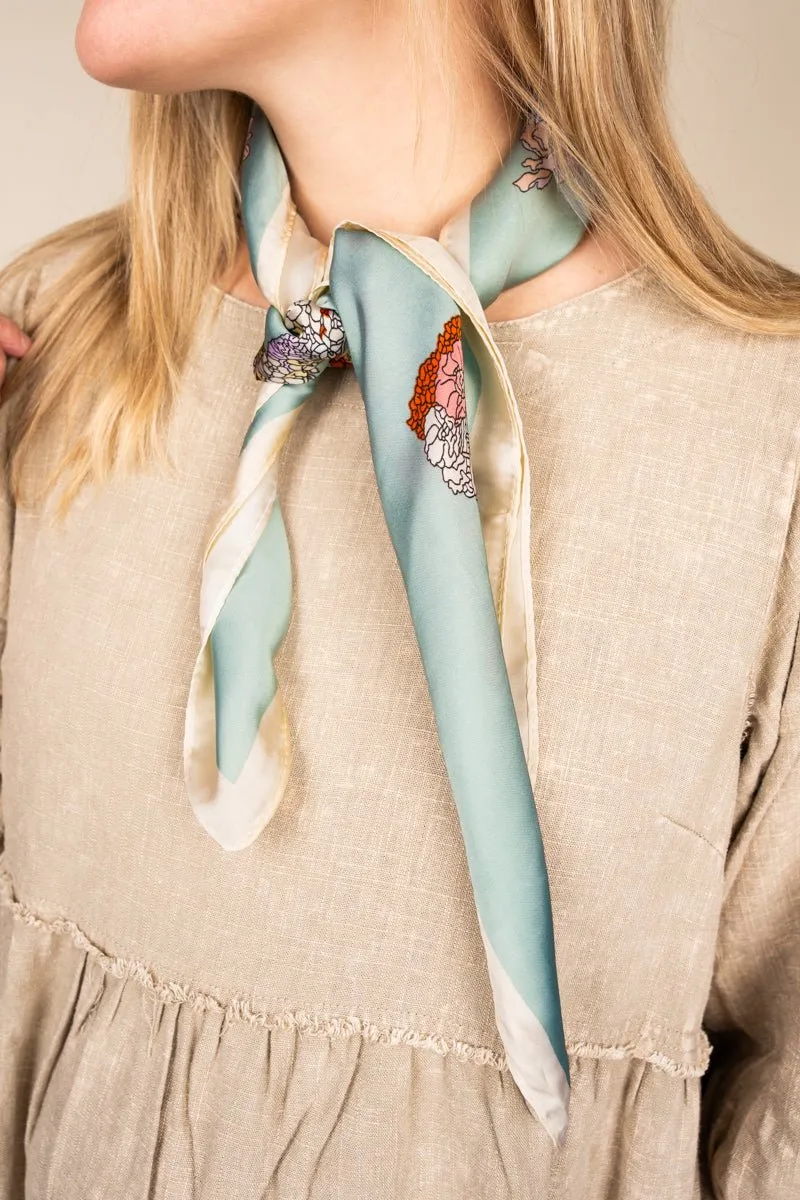 Parisian Cafe Taupe Square Satin Scarf