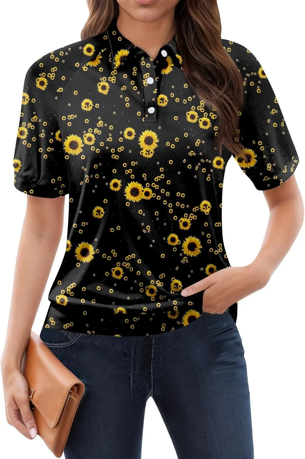 Polo Shirts Womens 2025 Summer V Neck Tee Casual Striped Color Block Collar Shirts Women Short Sleeve Polo Tops