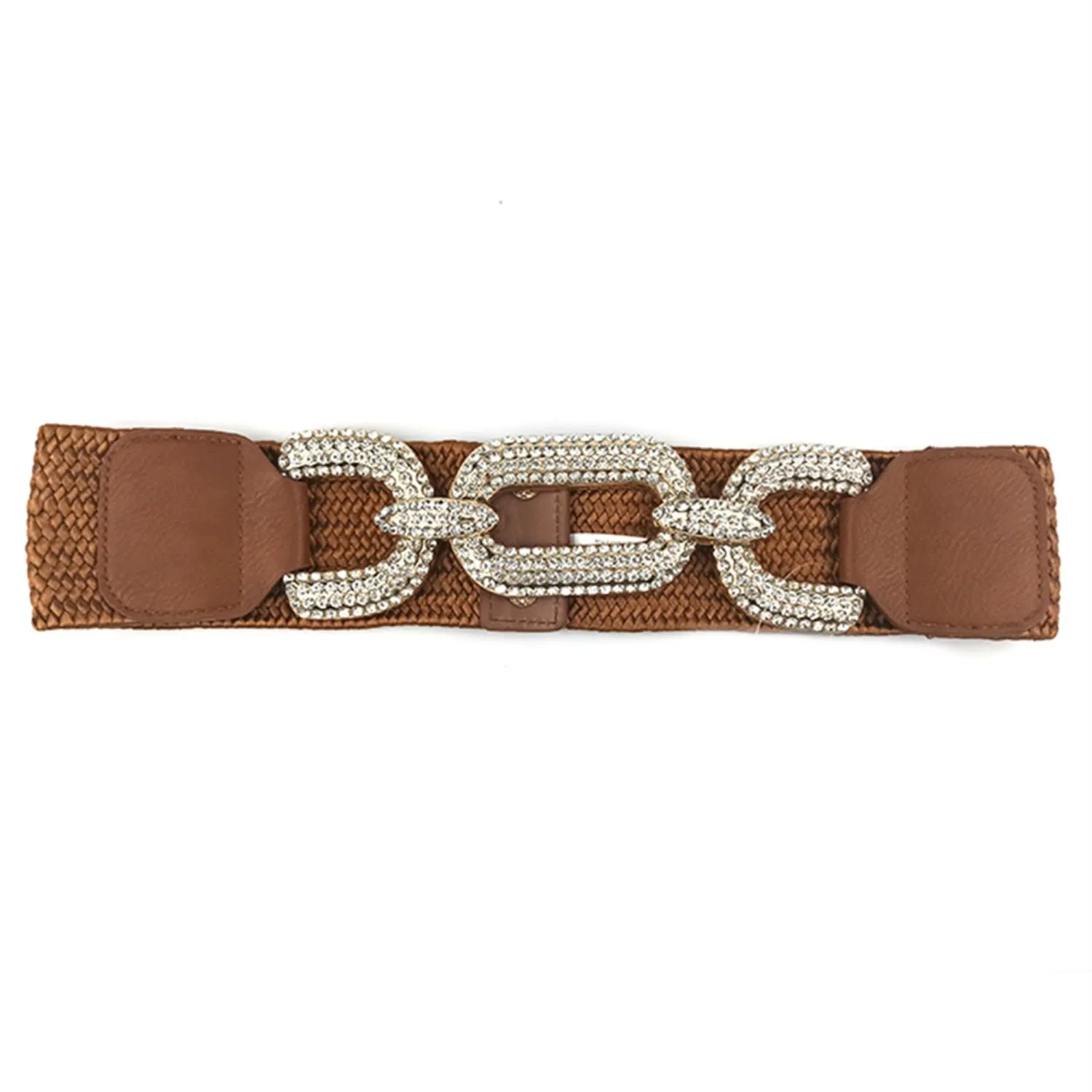 Rhinestone Buckle Elastic Belt - 2 colors - Ships from The US