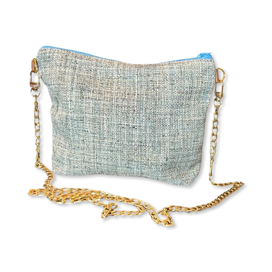Rubans du Cheval Blue Vintage Silk Scarf Crossbody Bag