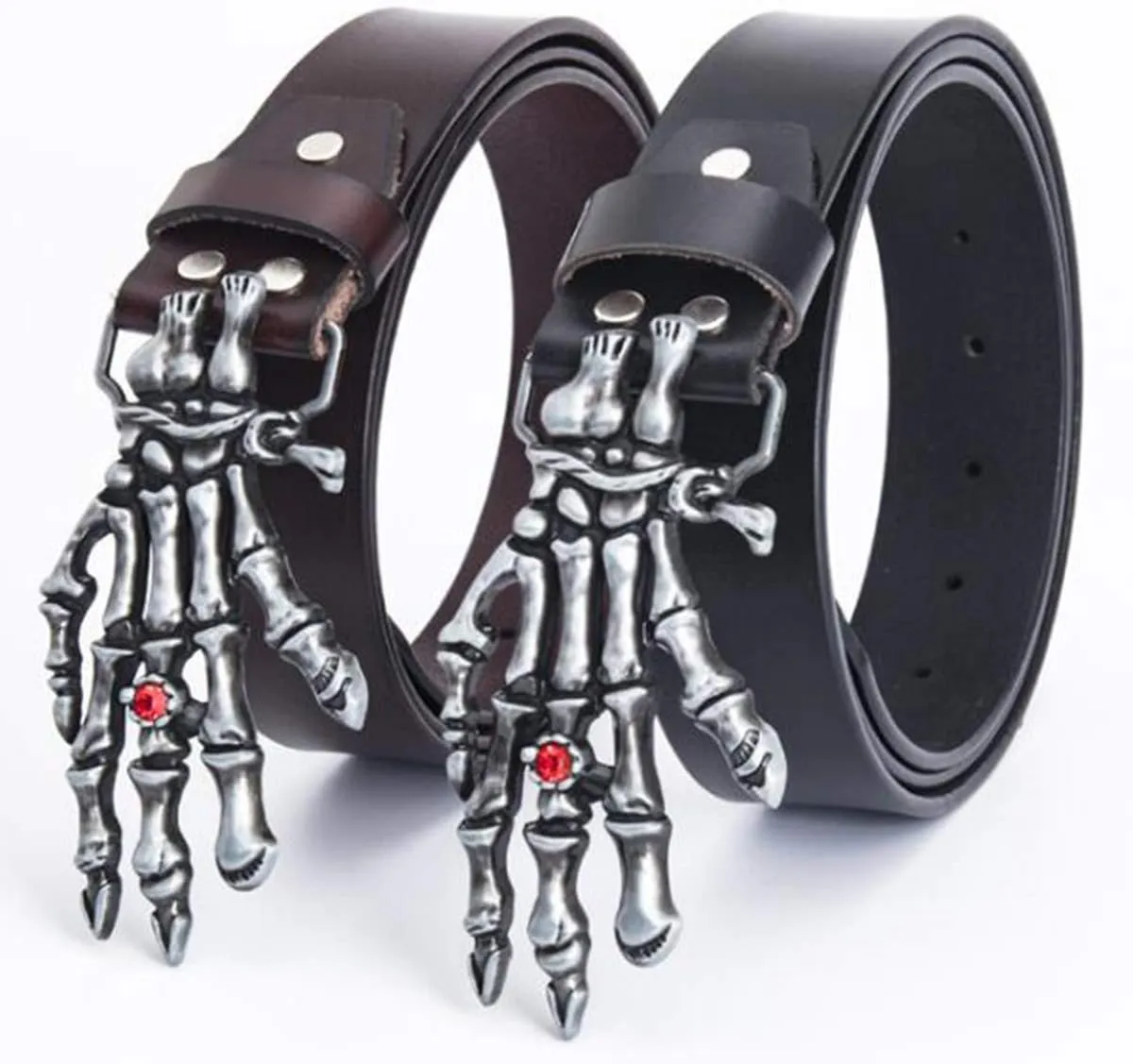 Skull Belt for Men Genuine Leather Belt Classic Casual Jeans Western Cowboy Belts
