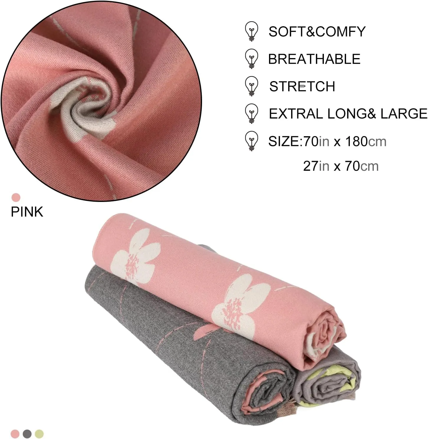 Sumato Scarf for Women Fall Winter Shawl Wraps Long Women Scarves Warm Soft Cashmere Feel Classic Floral Style