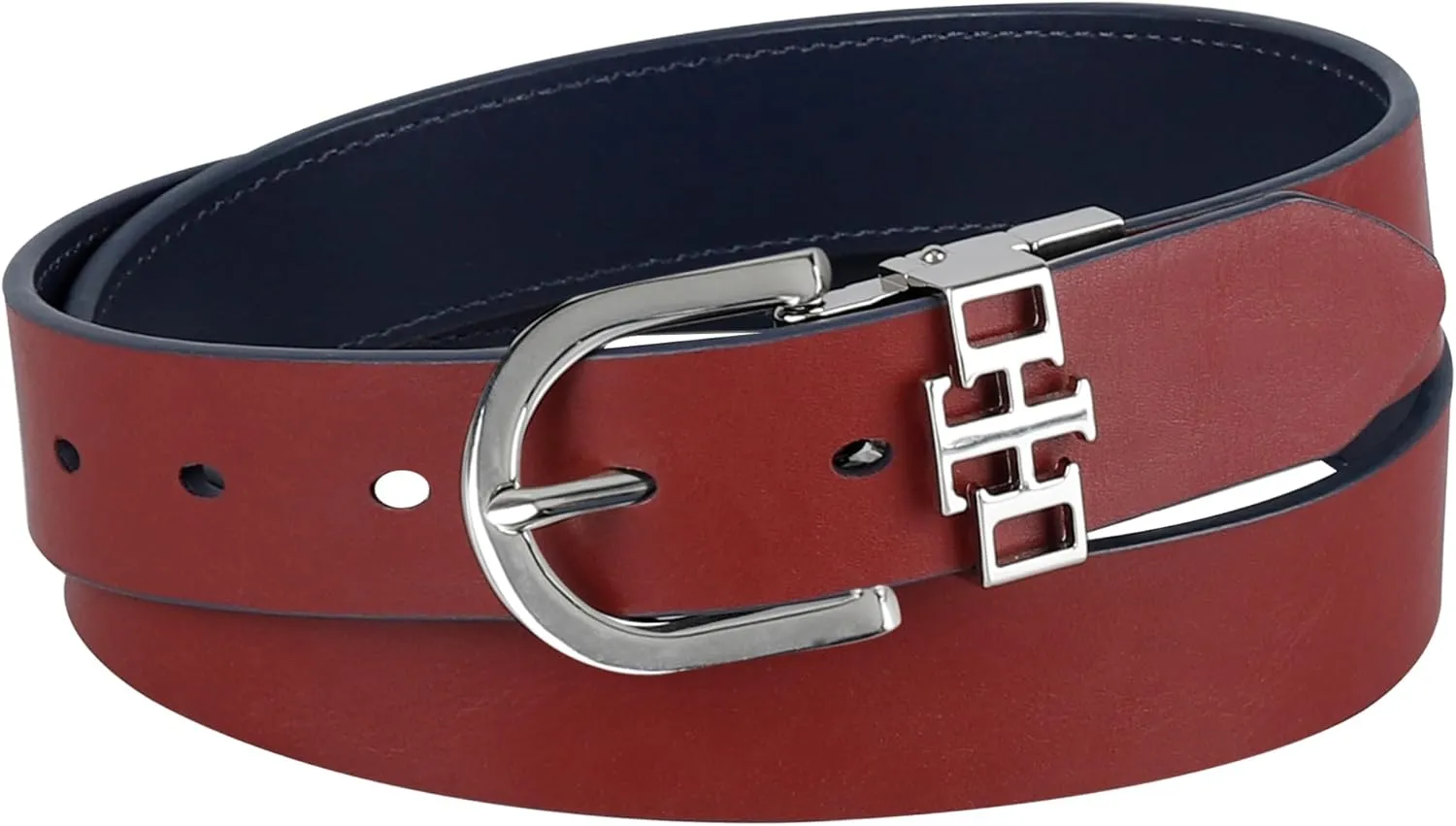 Tommy Hilfiger Women's Two-in-one Reversible Slim Width Casual Leather Belt for Jeans, Trousers and Dresses