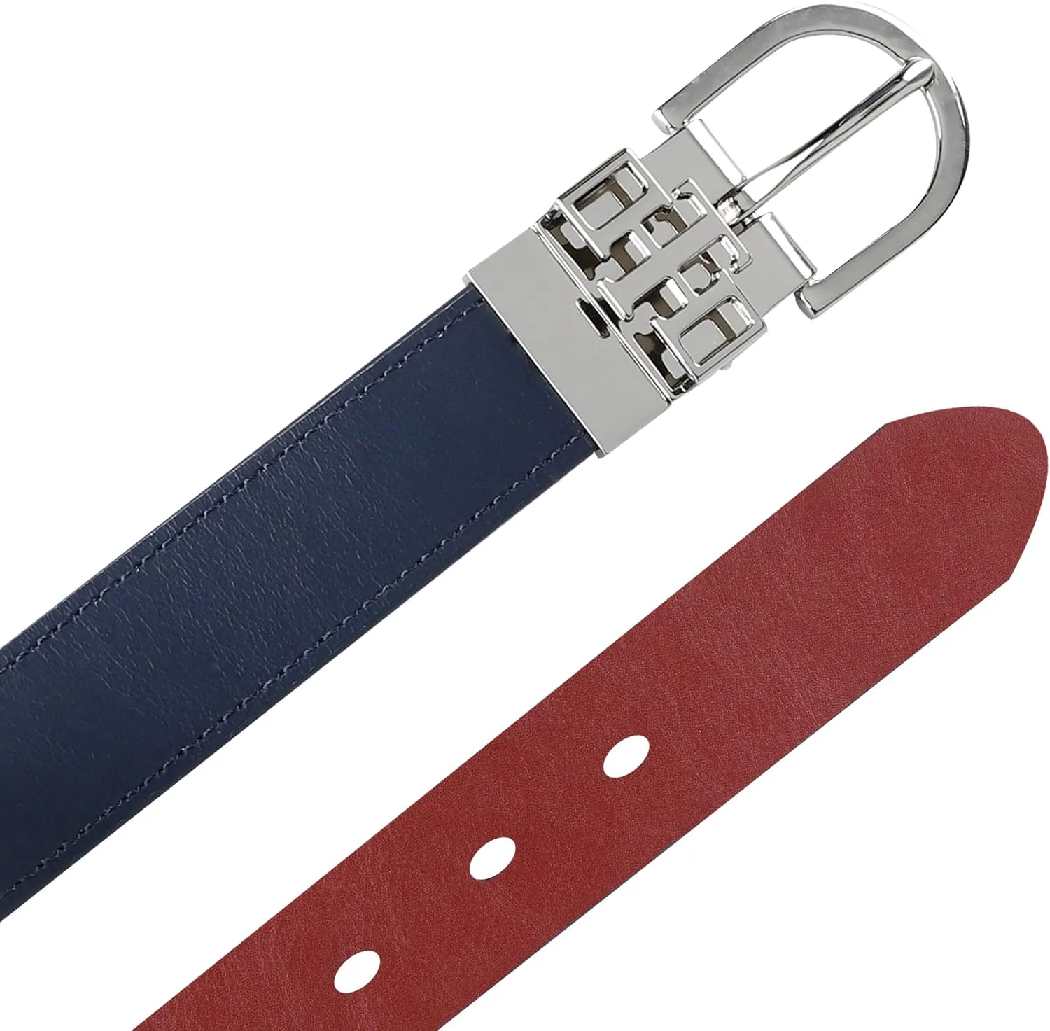Tommy Hilfiger Women's Two-in-one Reversible Slim Width Casual Leather Belt for Jeans, Trousers and Dresses