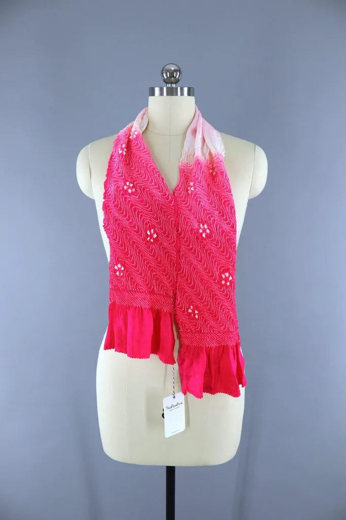 Vintage Pink Silk Kimono Scarf