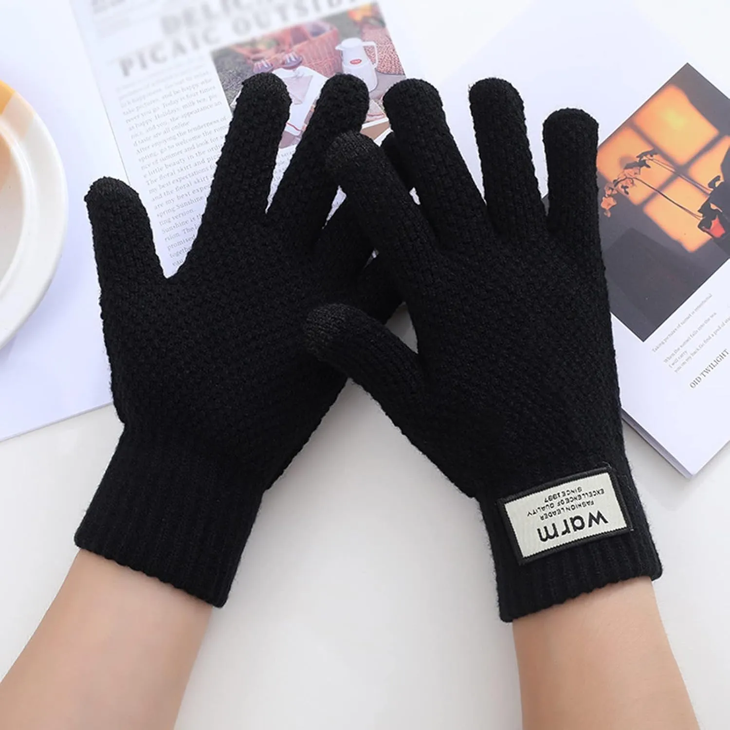 Winter Gloves Women Men Ski Gloves Liners Thermal Warm Touchscreen, for Cycling, Running, Driving, Hiking, Walking